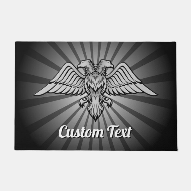 Felpudo Águila gris con dos cabezas Doormat (Anverso)