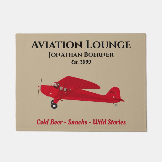 Felpudo Airplane Lounge Pub Man Cave Door Mats Rugs (Anverso)