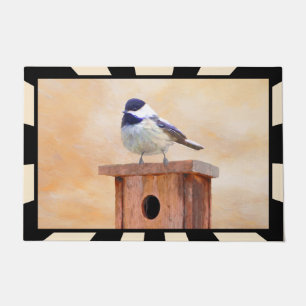 Felpudo Ajedrez sobre pintura de aves original