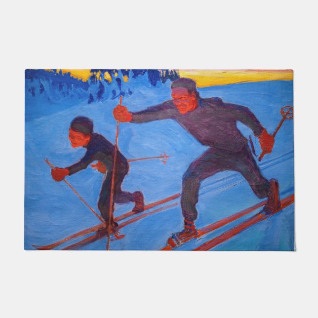 Felpudo Akseli Gallen-Kallela - Esquiadores (Anverso)