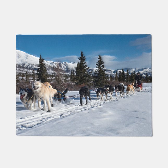 Felpudo Alaska Husky Dog Sled Race (Anverso)