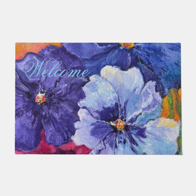 Felpudo Alaskan Pansies Doormat (Anverso)
