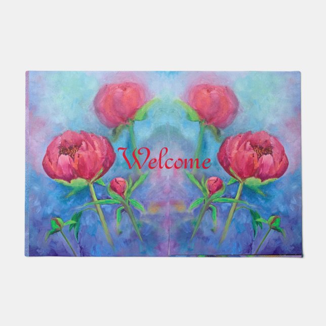 Felpudo Alaskan Peonies Doormat (Anverso)