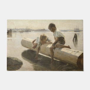 Felpudo Albert Edelfelt - Dos chicos en un registro