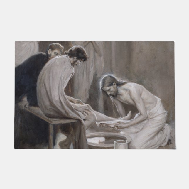 Felpudo Albert Edelfelt - Jesús lavando pies de discípulos (Anverso)