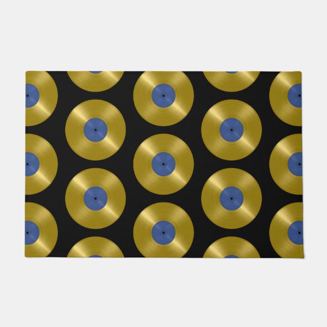 Felpudo Álbum de discos de vinilo dorado (Anverso)