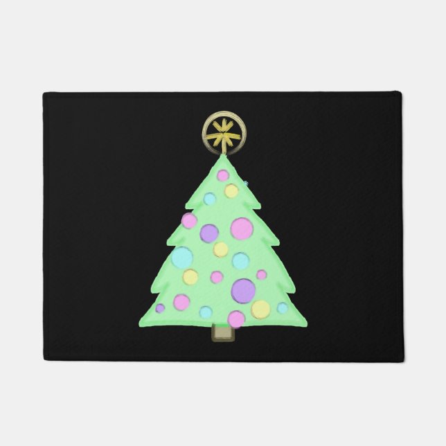 Felpudo Alegre árbol de Navidad (Anverso)