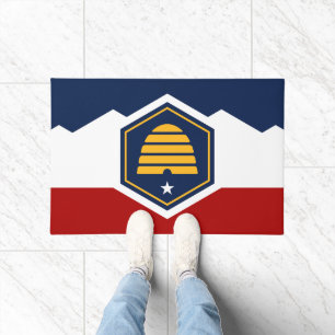 Felpudo Alfombrilla con la nueva bandera del estado de Uta