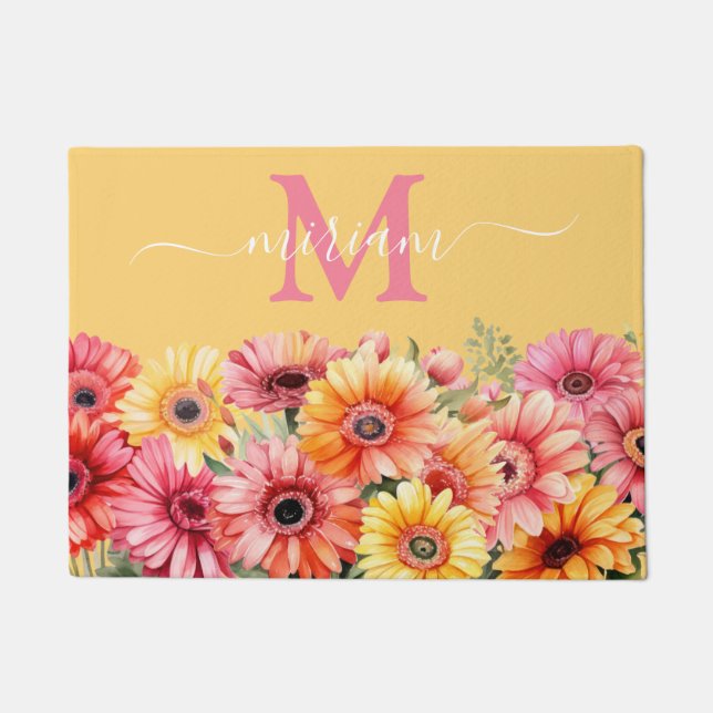 Felpudo Alfombrilla de auto de cocina de lujo: Gerbera Dai (Anverso)