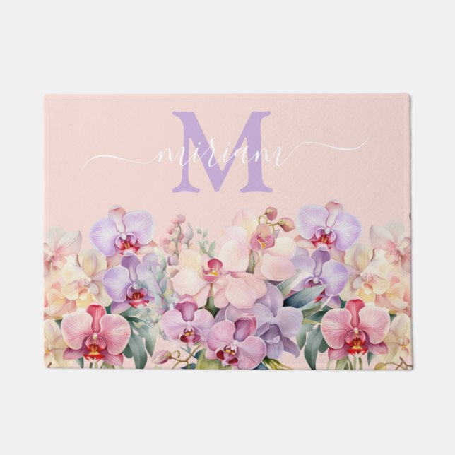 Felpudo Alfombrilla de auto de cocina de lujo: orquídeas r (Anverso)