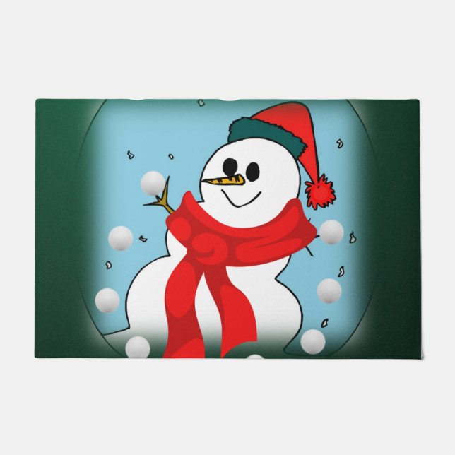 Felpudo Alfombrilla de Navidad, Muñeco de Nieve (Anverso)
