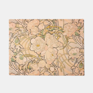 Felpudo Alfonse Mucha Art Nouveau Peonies