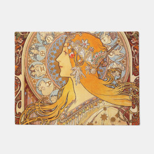 Felpudo Alfonse Mucha Zodiac Art Nouveau Mujer