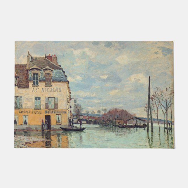 Felpudo Alfred Sisley - Inundación en Port-Marly 1872 (Anverso)