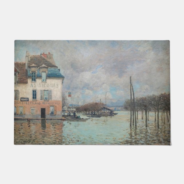 Felpudo Alfred Sisley - Inundación en Port-Marly 1876 (Anverso)