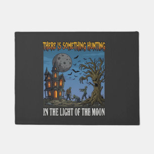 Felpudo Algo Cazando Luz Luna Halloween Embrujado Zom