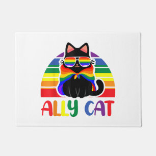 Felpudo Aliado LGBT Gato Sé Amable Arcoíris Divertido Band