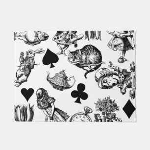 Felpudo Alice White Rabbit Wonderland Cheshire Cat