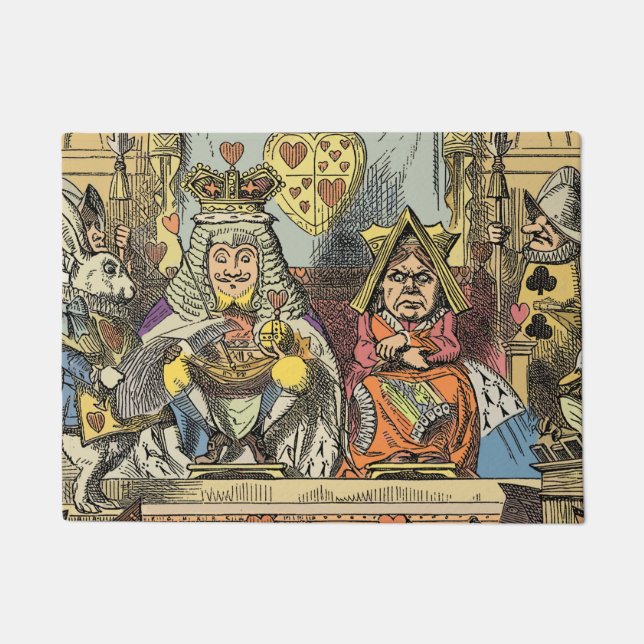 Felpudo Alicia en personajes del gato de Cheshire en el pa (Anverso)