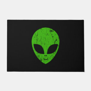 Felpudo alien green head ufo science fiction extraterrestr