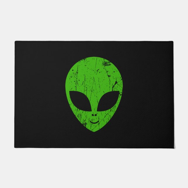 Felpudo alien green head ufo science fiction extraterrestr (Anverso)