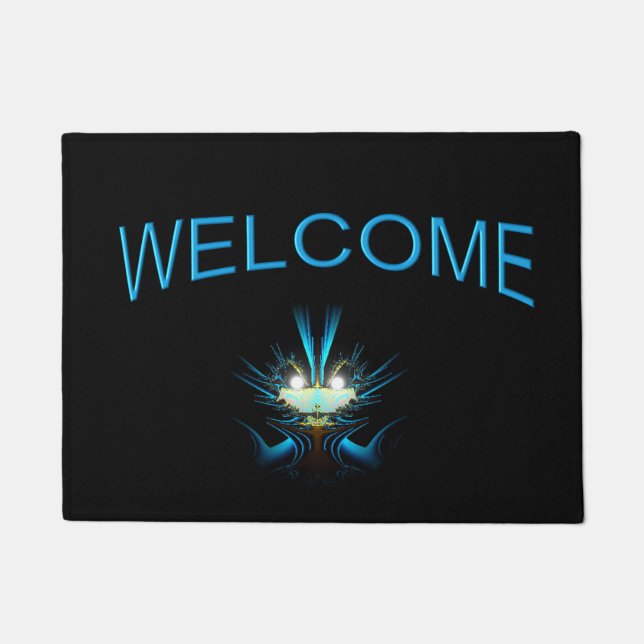 Felpudo Aliente azul de ojos brillantes (Anverso)