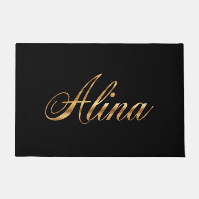 Felpudo Alina gold Design Lettering Türmatte (Anverso)