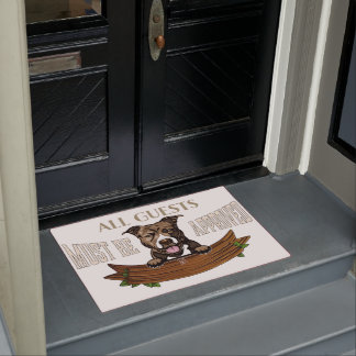Felpudo All Guests Must Be Appoved Mat, Cute Dog