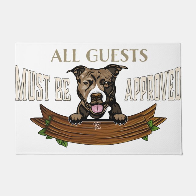 Felpudo All Guests Must Be Appoved Mat, Cute Dog  (Anverso)