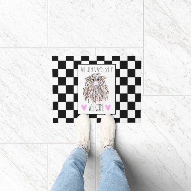 Felpudo "All Jehovah's Sheep Welcome" Doormat (Interior)
