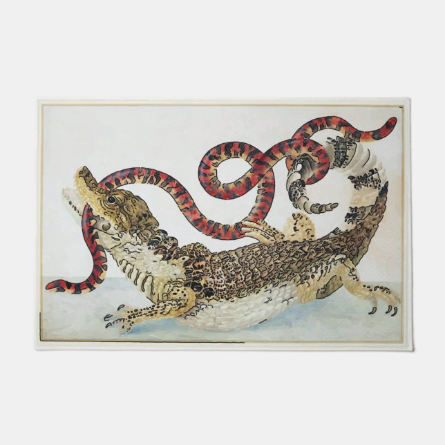 Felpudo Alligador y serpiente, añadir texto Doormat (Anverso)