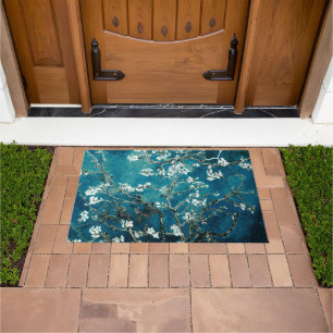 Felpudo Almendros en Flor Teal Oscuro de VanGogh Alfombril