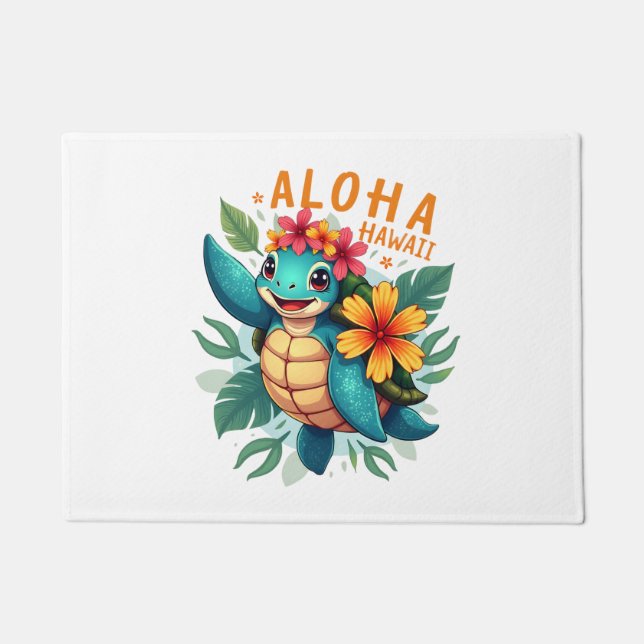 Felpudo Aloha Hawaii-Shirt Mujeres Chicas de tortugas mari (Anverso)