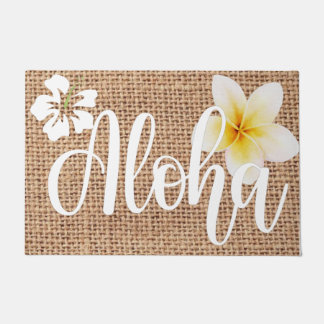 Felpudo Aloha hermosa floral en el verano burlap Hawaii