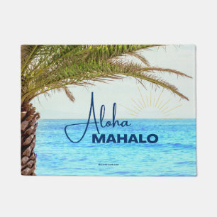 FELPUDO ALOHA MAHALO - PUERTA TROPICAL HAWAII - MAT DE PUE