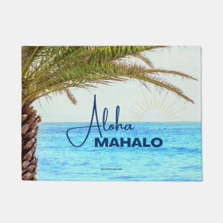 FELPUDO ALOHA MAHALO - PUERTA TROPICAL HAWAII - MAT DE PUE