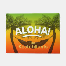 ALOHA Tropical Palm and Sunset