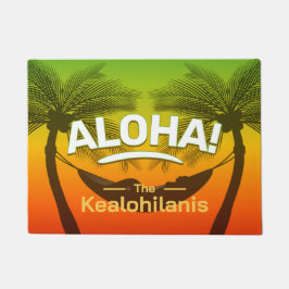 Felpudo ALOHA Tropical Palm and Sunset