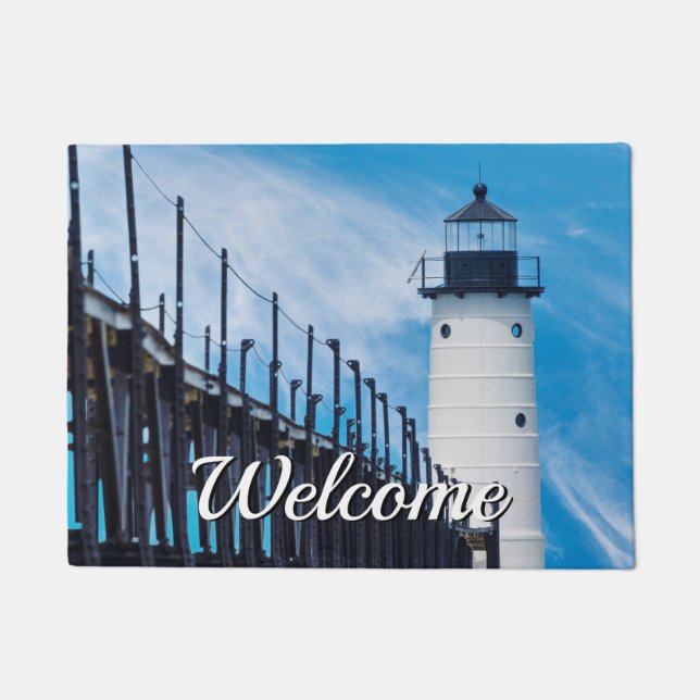 Felpudo Along Manistee Welcome Doormat (Anverso)