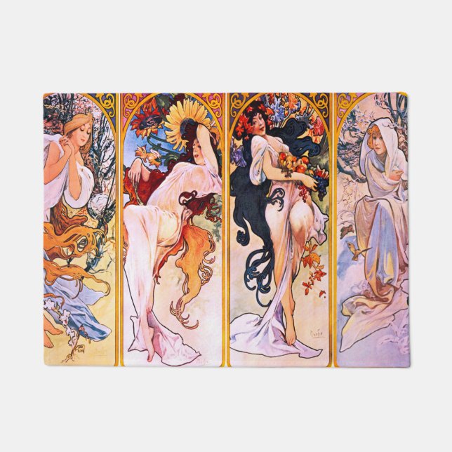 Felpudo Alphonse Mucha - Cuatro estaciones (Anverso)