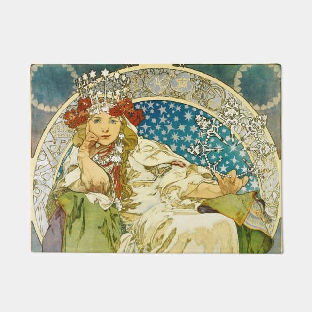 Felpudo Alphonse Mucha Princess Hyacinth Art Nouveau (Anverso)