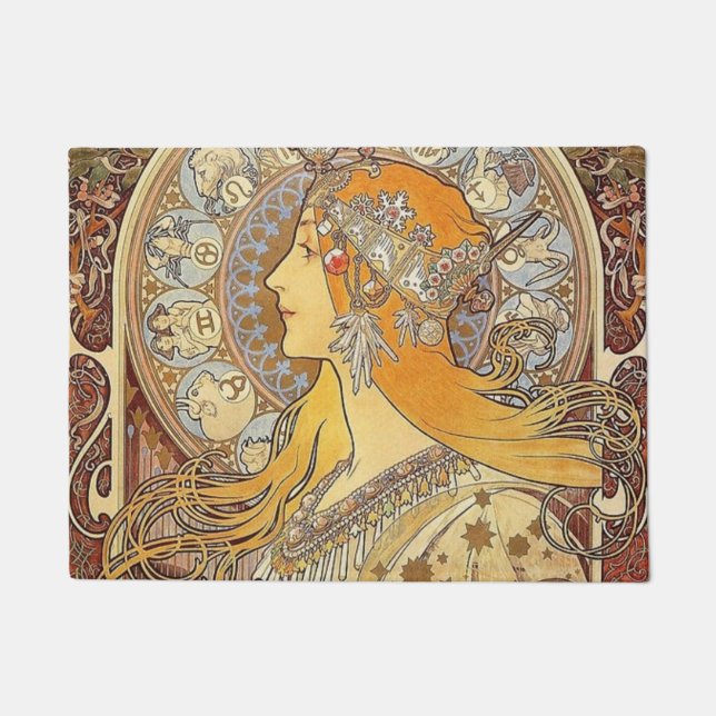 Felpudo Alphonse Mucha Zodiac (Anverso)