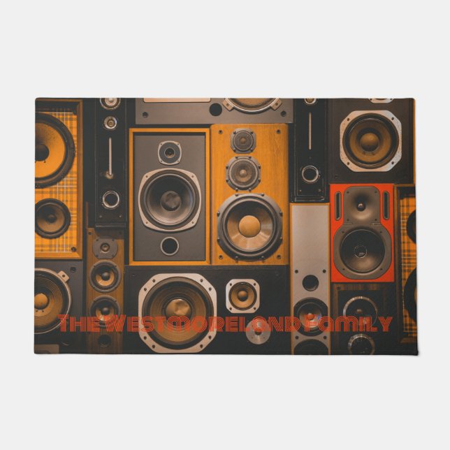 Felpudo Altavoces estéreo retro (Anverso)