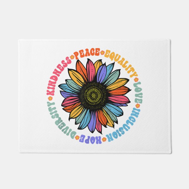 Felpudo Amabilidad Paz Igualdad Amor Esperanza Diversidad  (Anverso)