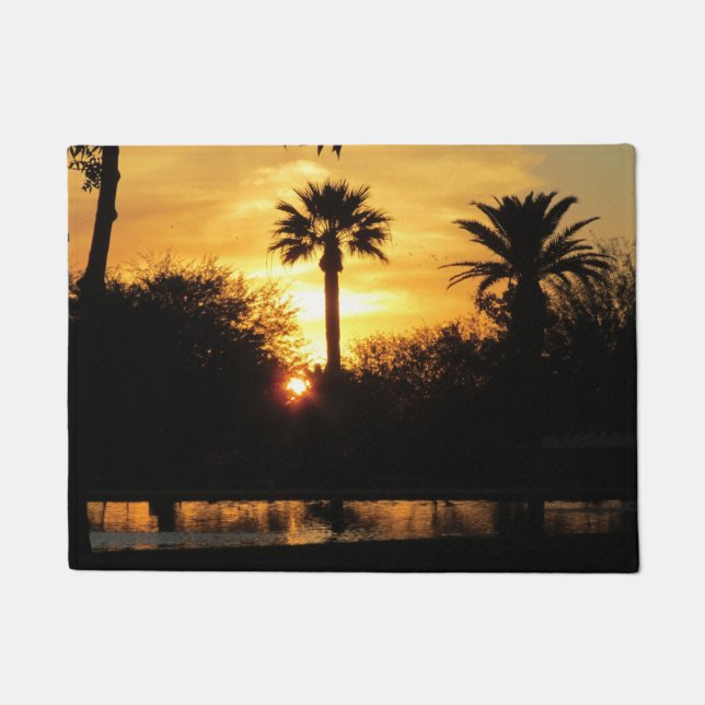 Felpudo Amanecer Dorado sobre Tucson (Anverso)