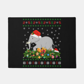 Felpudo amante de los animales elefantes santa hat elefant