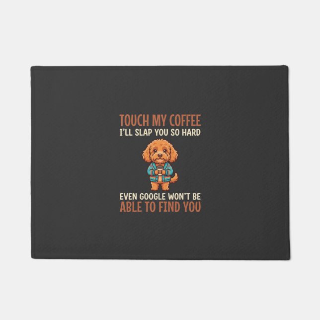 Felpudo Amante del café gracioso Cockapoo (Anverso)
