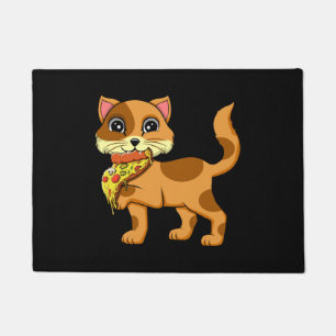 Felpudo Amante del Gato de la Tarta de Pizza Italiana Doma