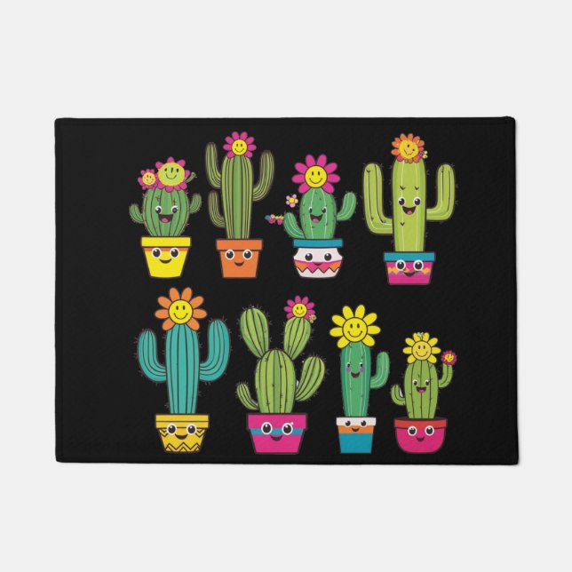 Felpudo Amantes de cactus adorables (Anverso)