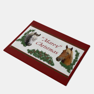 Felpudo Amantes del caballo de los Navidades Mare-y